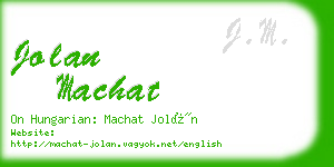 jolan machat business card